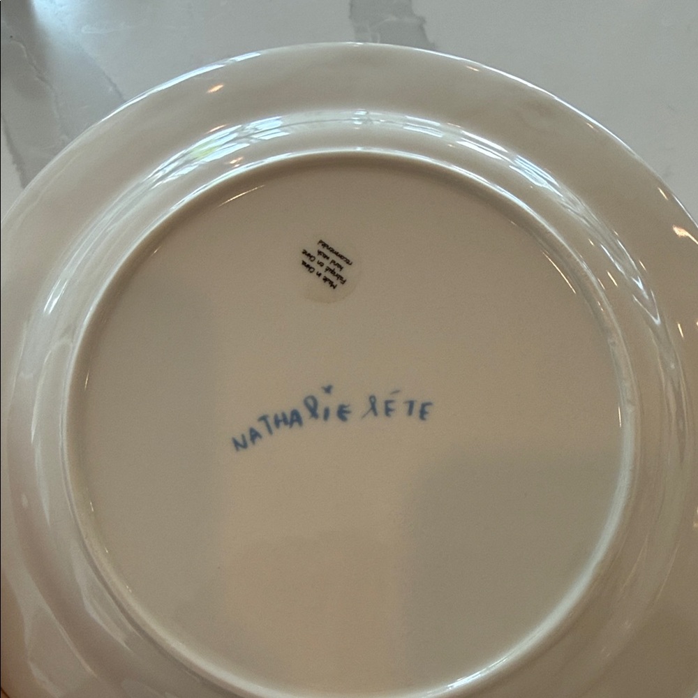 Anthropologie White Gold-Trim Floral Heart Wedding plate - Picture 2 of 2